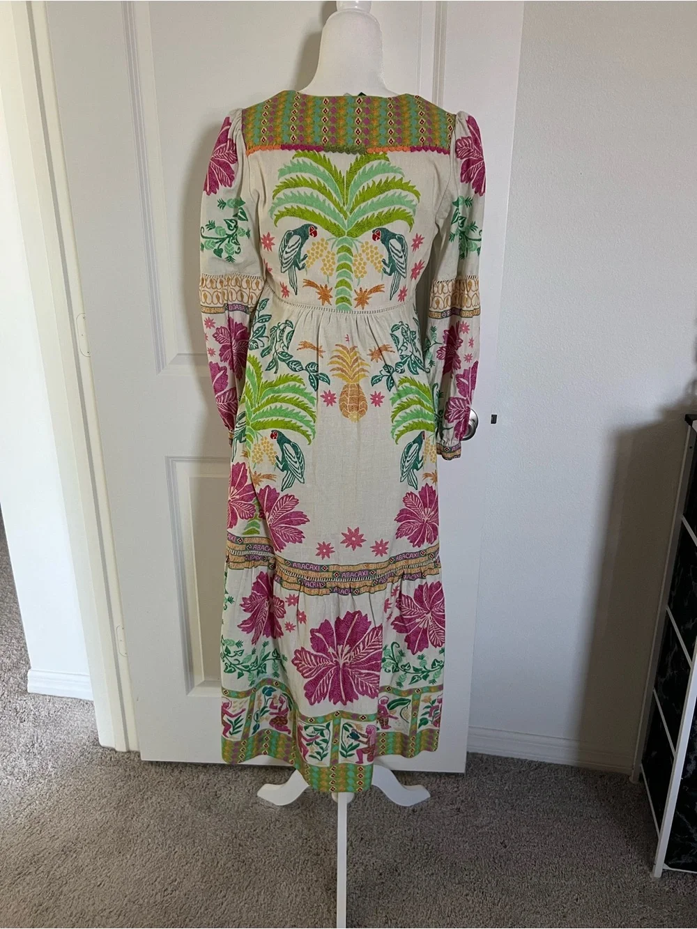 EUC Farm Rio Fruits Queen Long Sleeve Maxi Dress Small